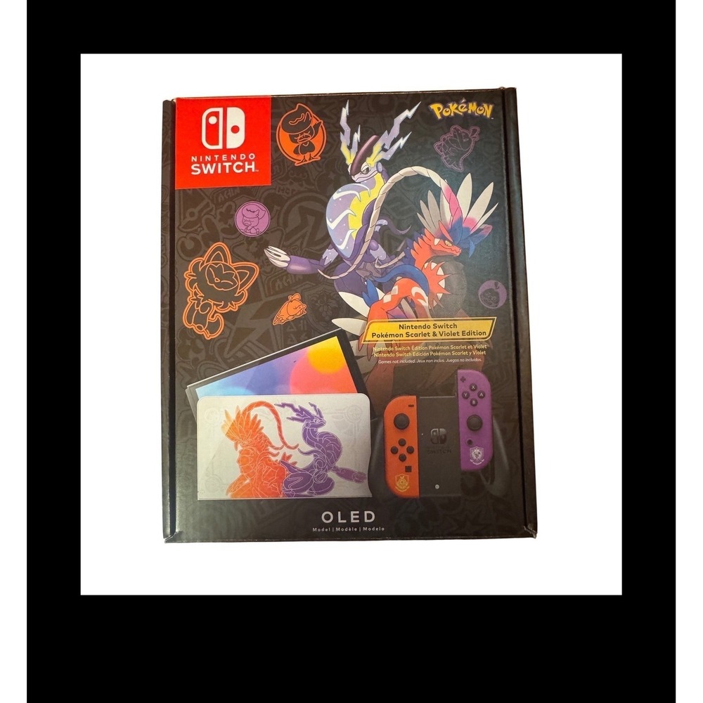 Nintendo Switch OLED Pokemon Scarlet & Violet Edition Bundle 2 Games Zelda Case